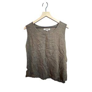 Flax Womens Sleeveless Top M Brown Linen